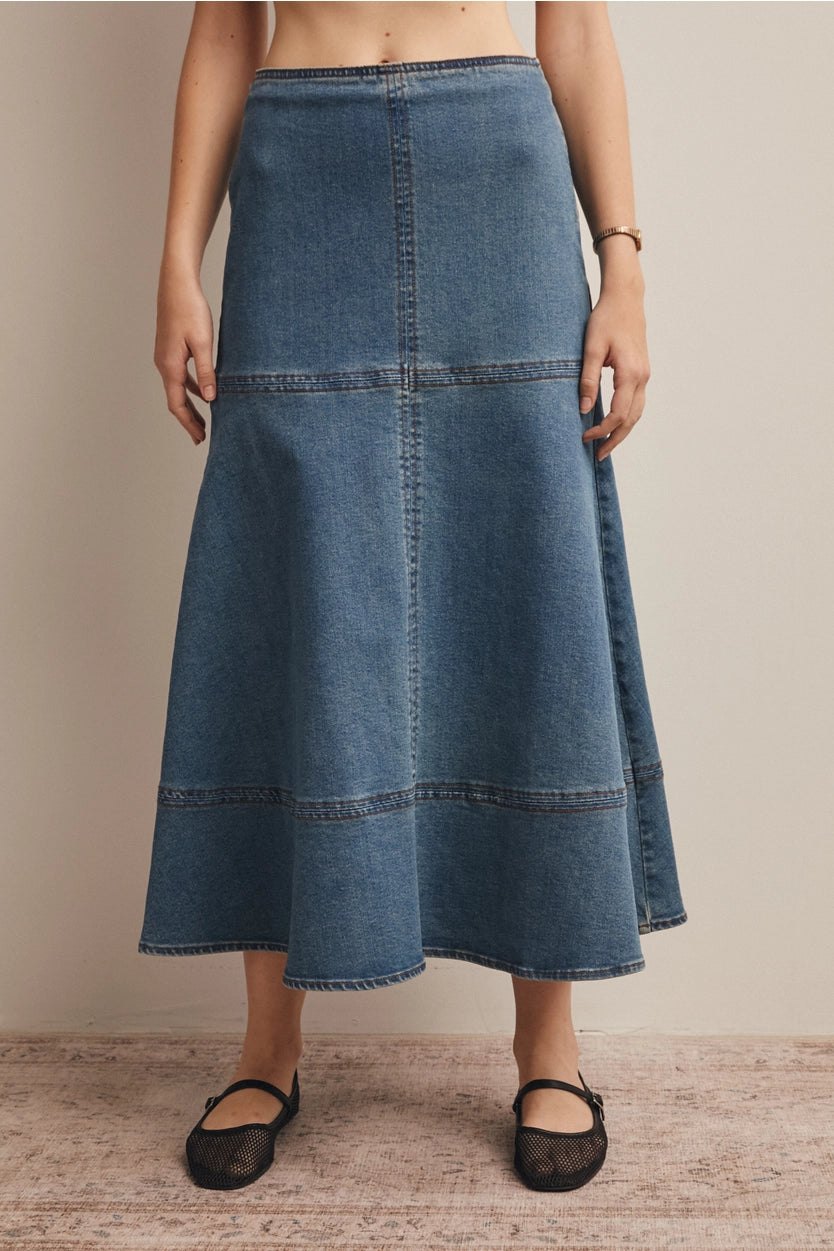 A-Line Denim Skirt, thumbnail 3