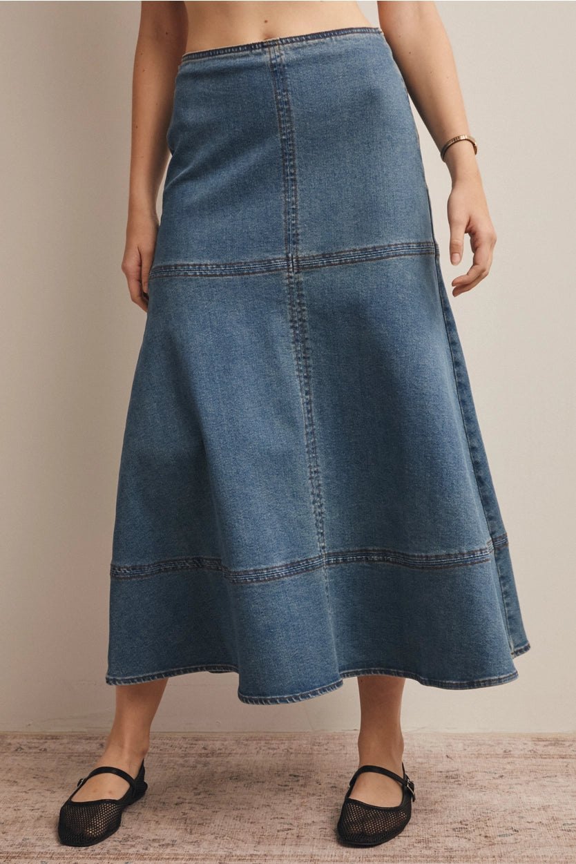 A-Line Denim Skirt, thumbnail 4