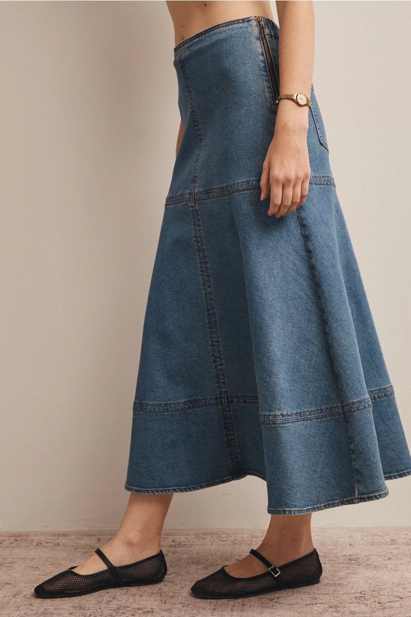 A-Line Denim Skirt, thumbnail 5