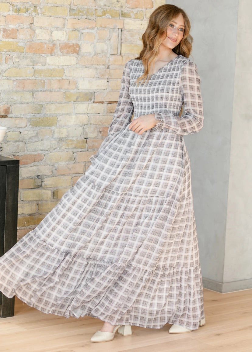 Aurora Plaid Maxi Dress, alternate view