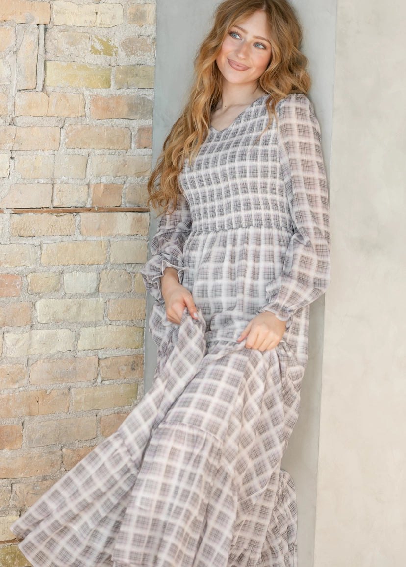 Aurora Plaid Maxi Dress, thumbnail 4