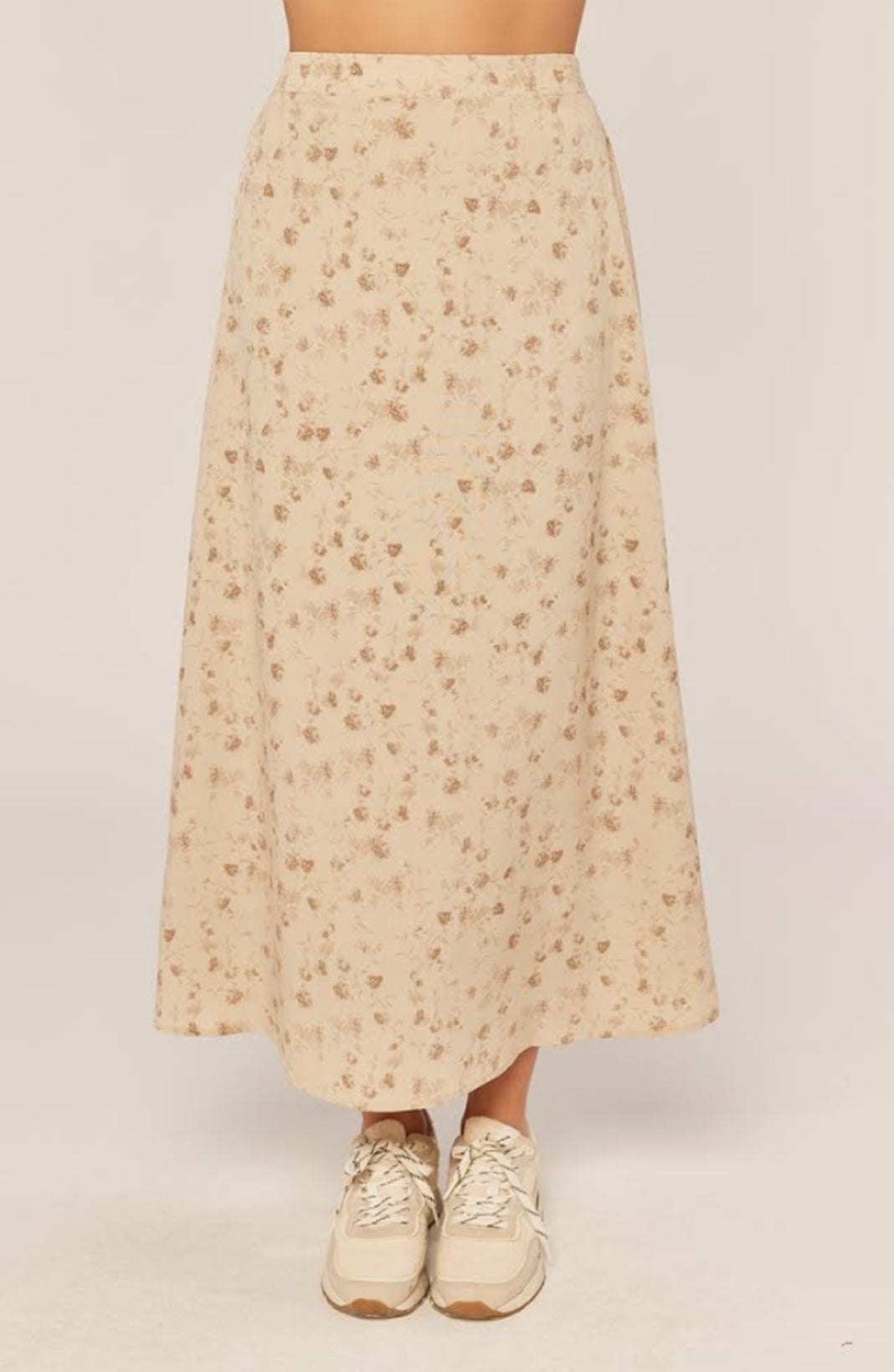Beige Floral Maxi Skirt, alternate view
