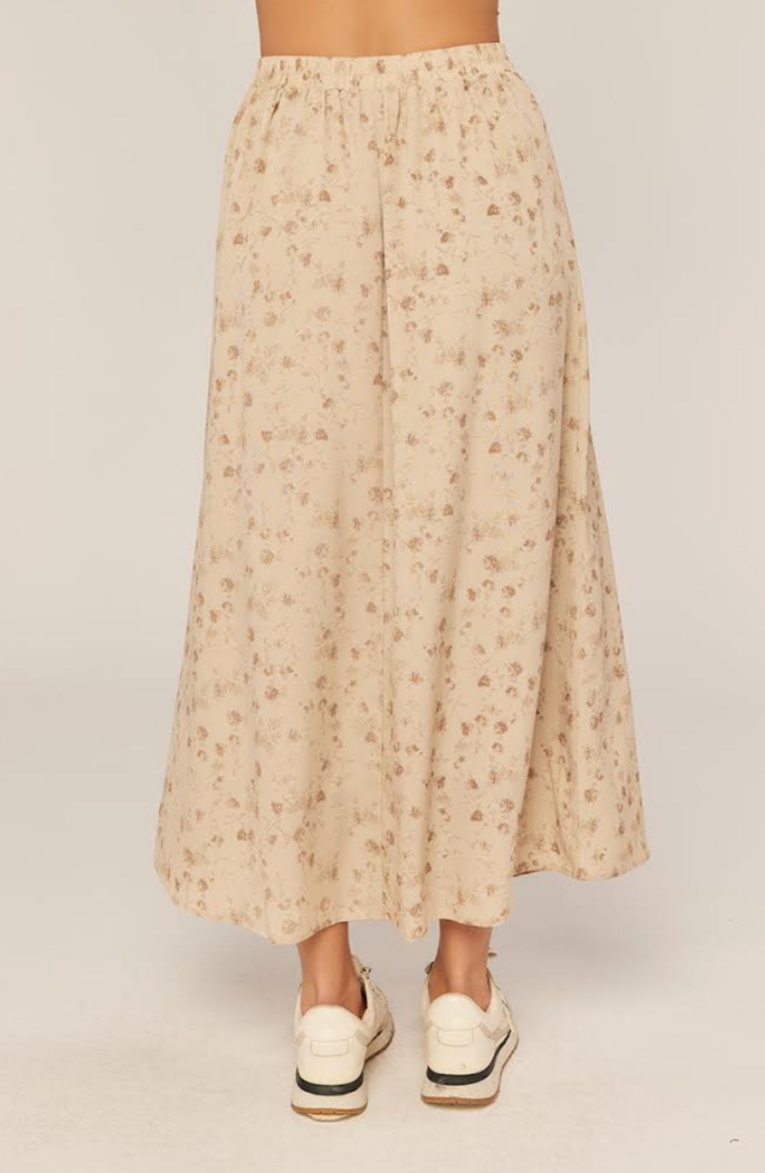 Beige Floral Maxi Skirt, thumbnail 4