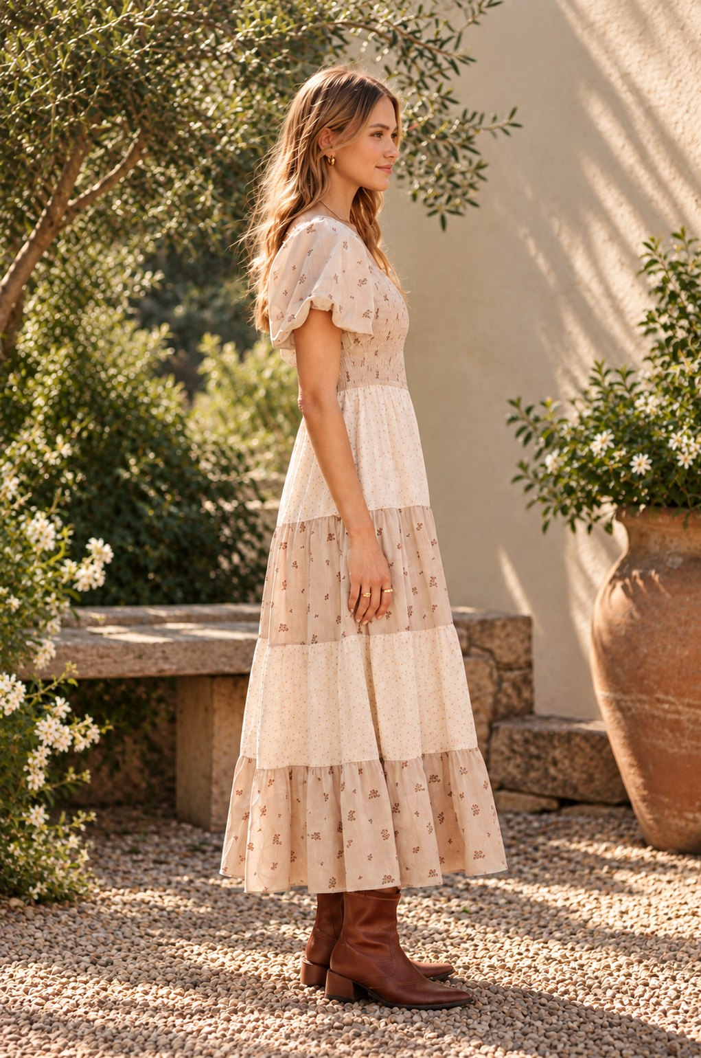 Betsy Midi Dress in Taupe, thumbnail 3
