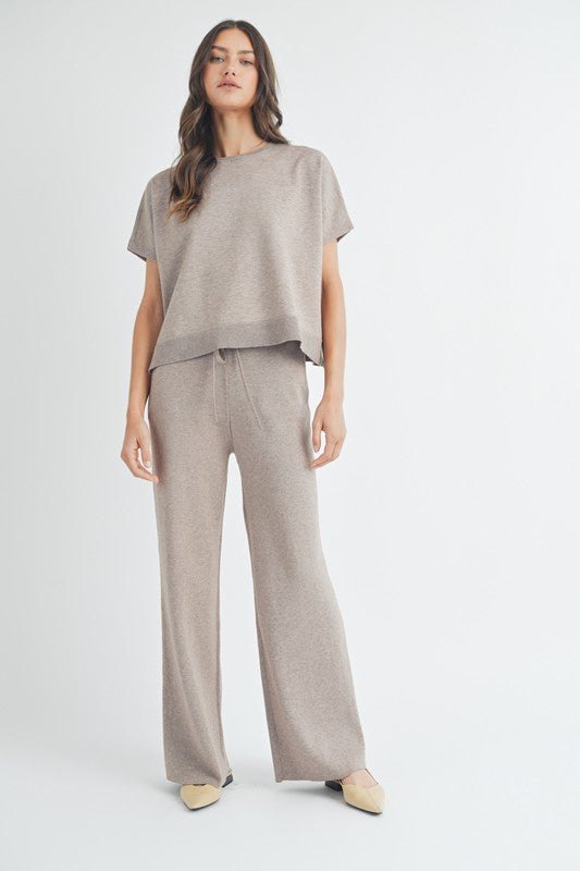 Cozy Knit Wide Leg Pant Set