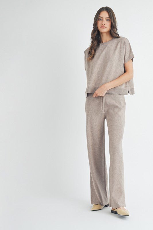 Cozy Knit Wide Leg Pant Set, alternate view