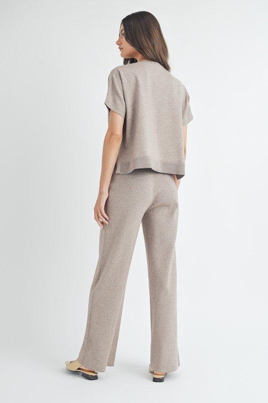 Cozy Knit Wide Leg Pant Set, thumbnail 3