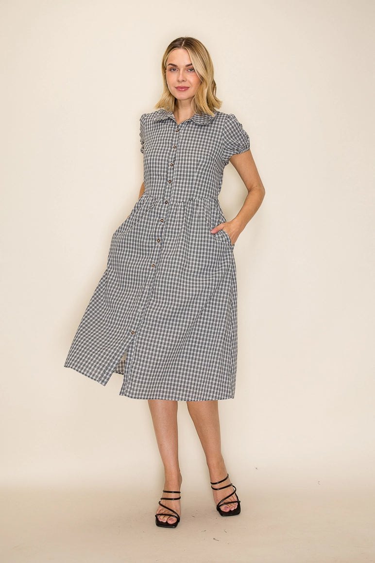 Bridget Check Midi Dress