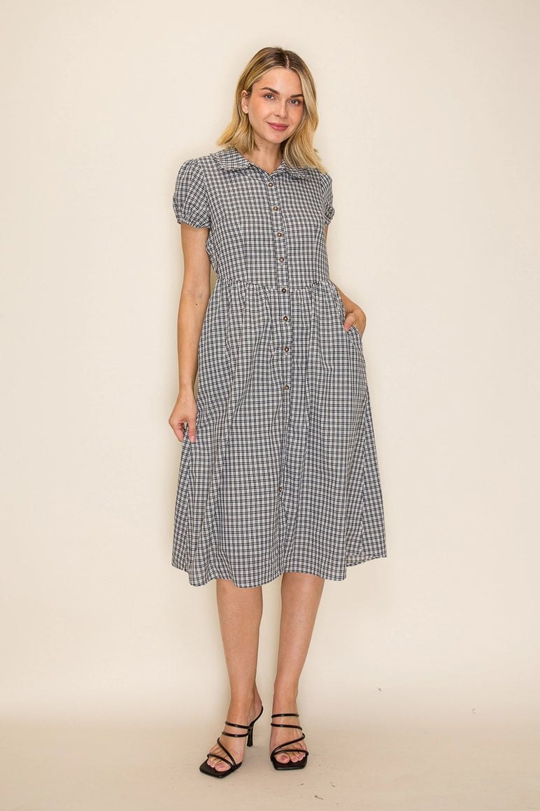Bridget Check Midi Dress, thumbnail 4
