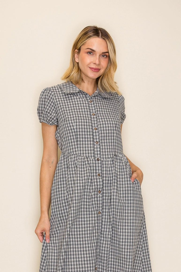 Bridget Check Midi Dress, thumbnail 6