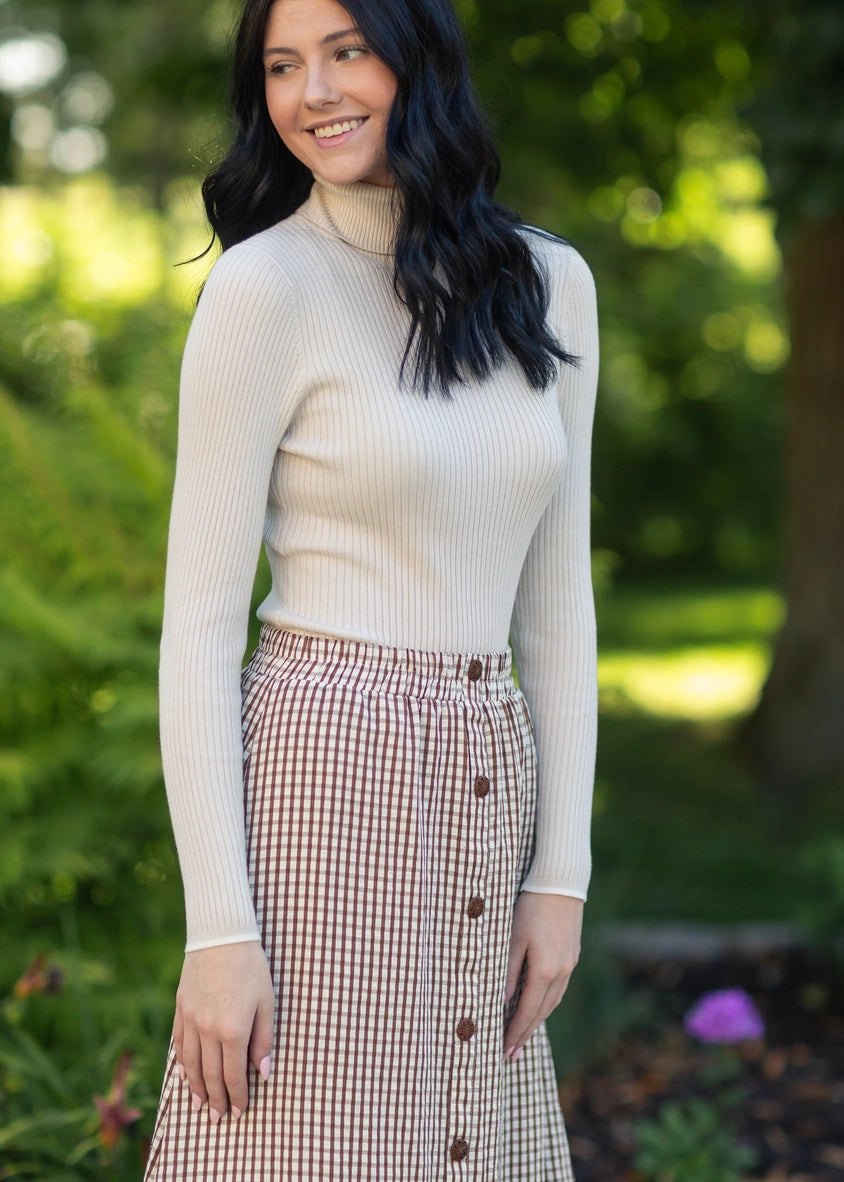 Brown Gingham Maxi Skirt, thumbnail 5