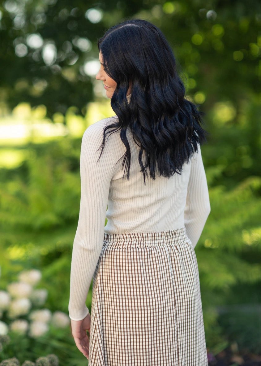 Brown Gingham Maxi Skirt, thumbnail 6