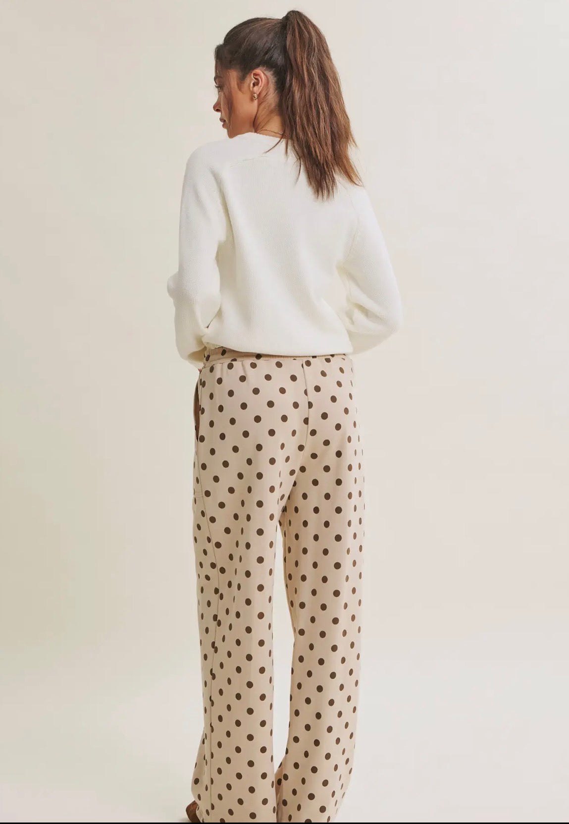 Brown Polka Dot Lounge Pants, thumbnail 4