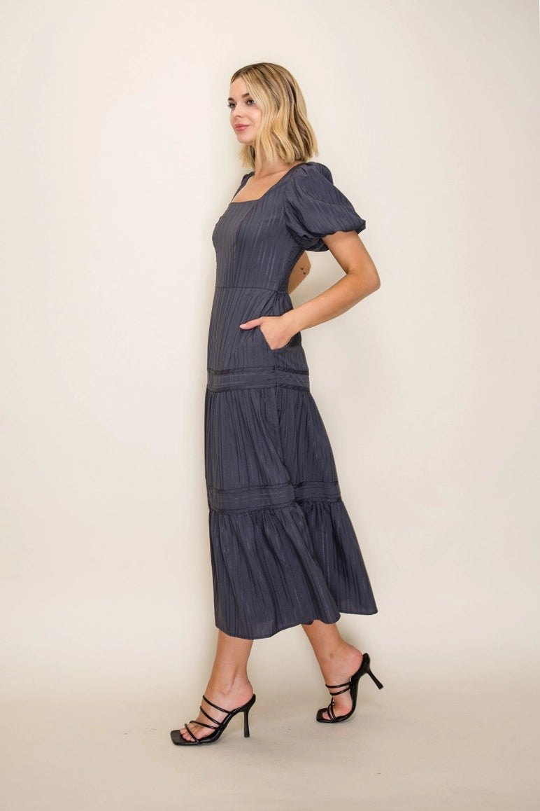 Coraline Midi Dress in Charcoal, thumbnail 3