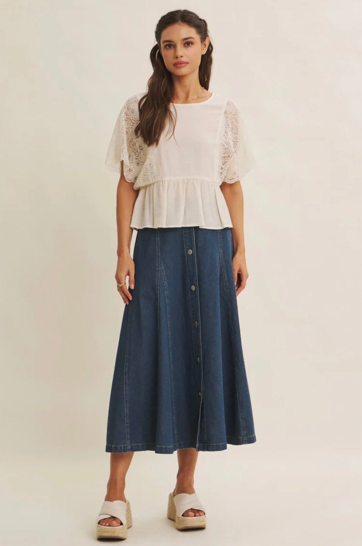 Countryside Denim Midi Skirt, alternate view
