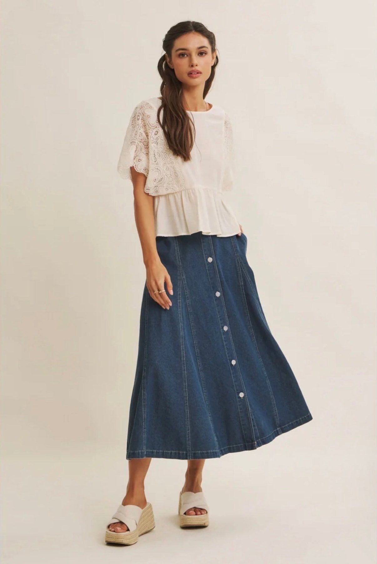 Countryside Denim Midi Skirt, thumbnail 7