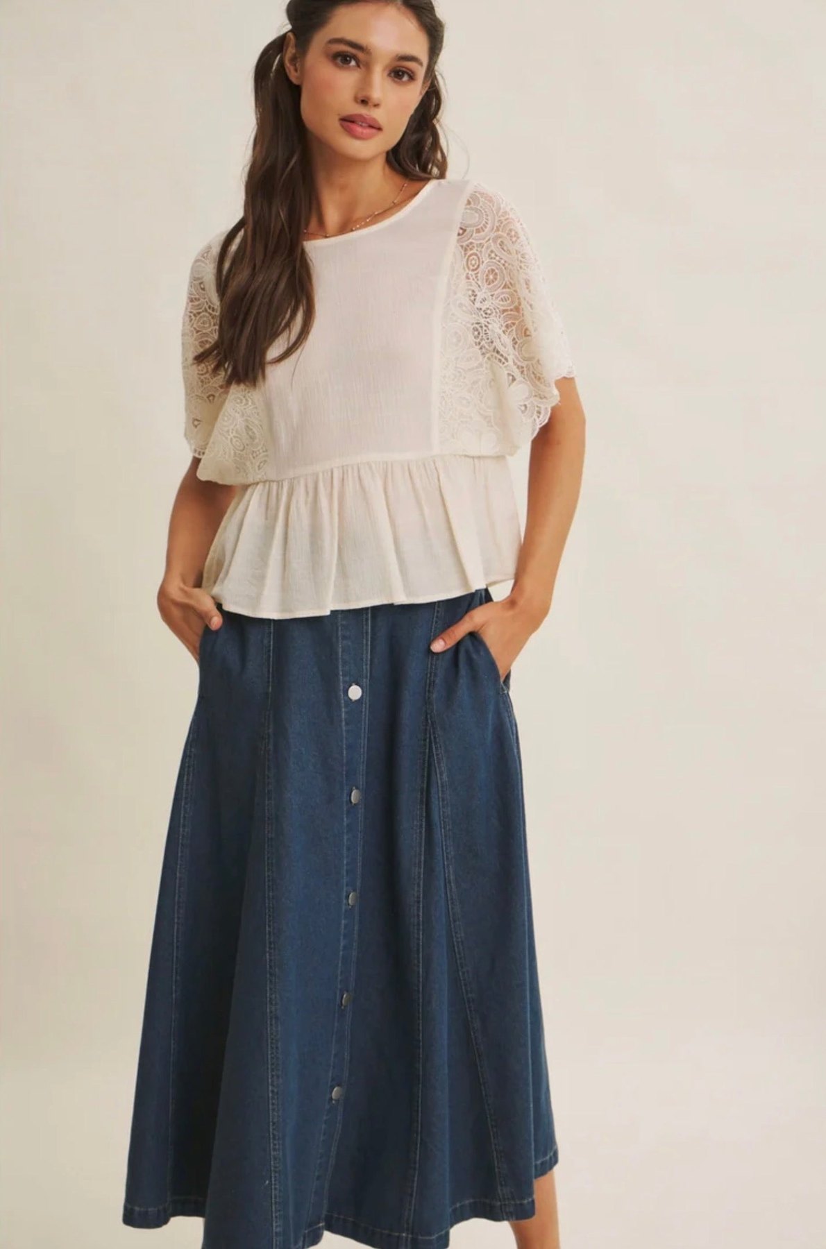 Countryside Denim Midi Skirt, thumbnail 9