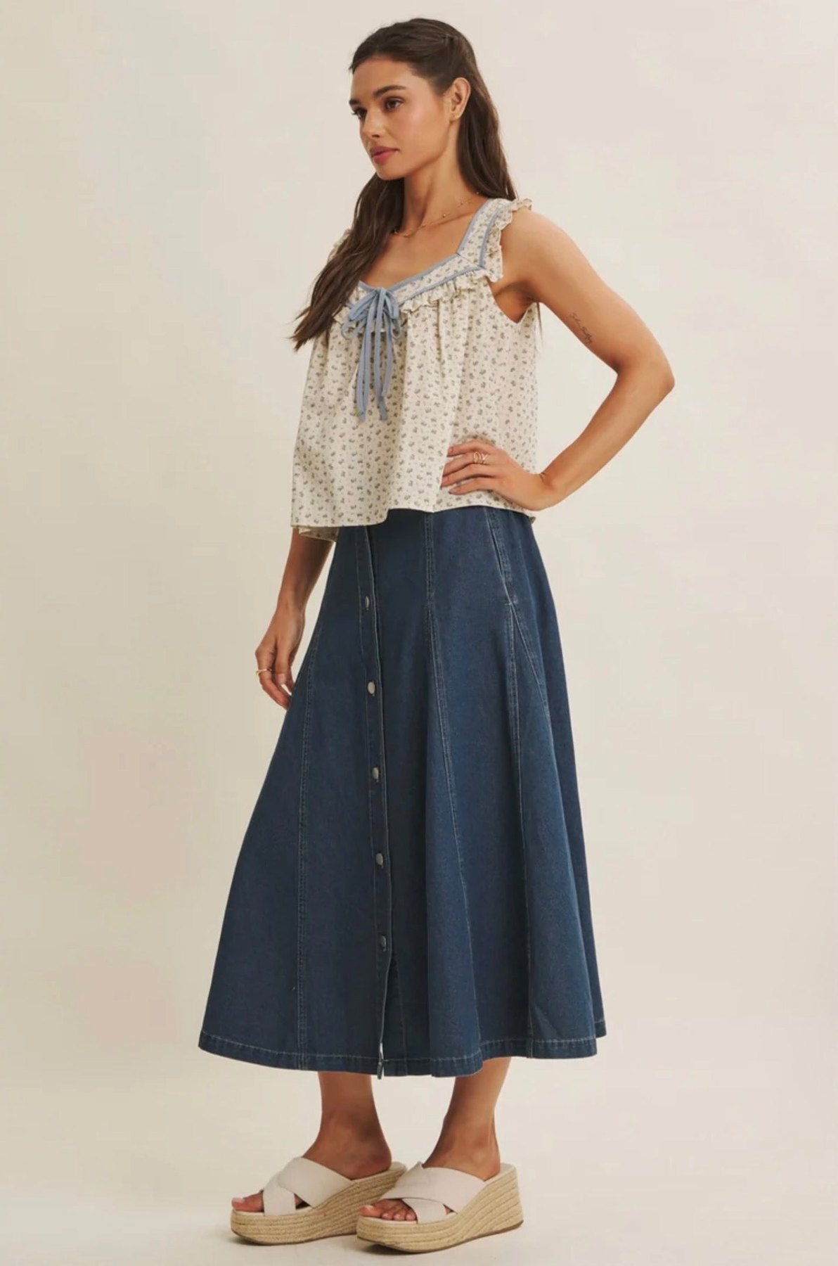 Countryside Denim Midi Skirt, thumbnail 11