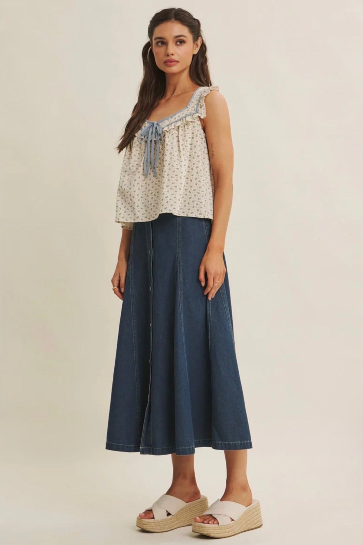 Countryside Denim Midi Skirt, thumbnail 12