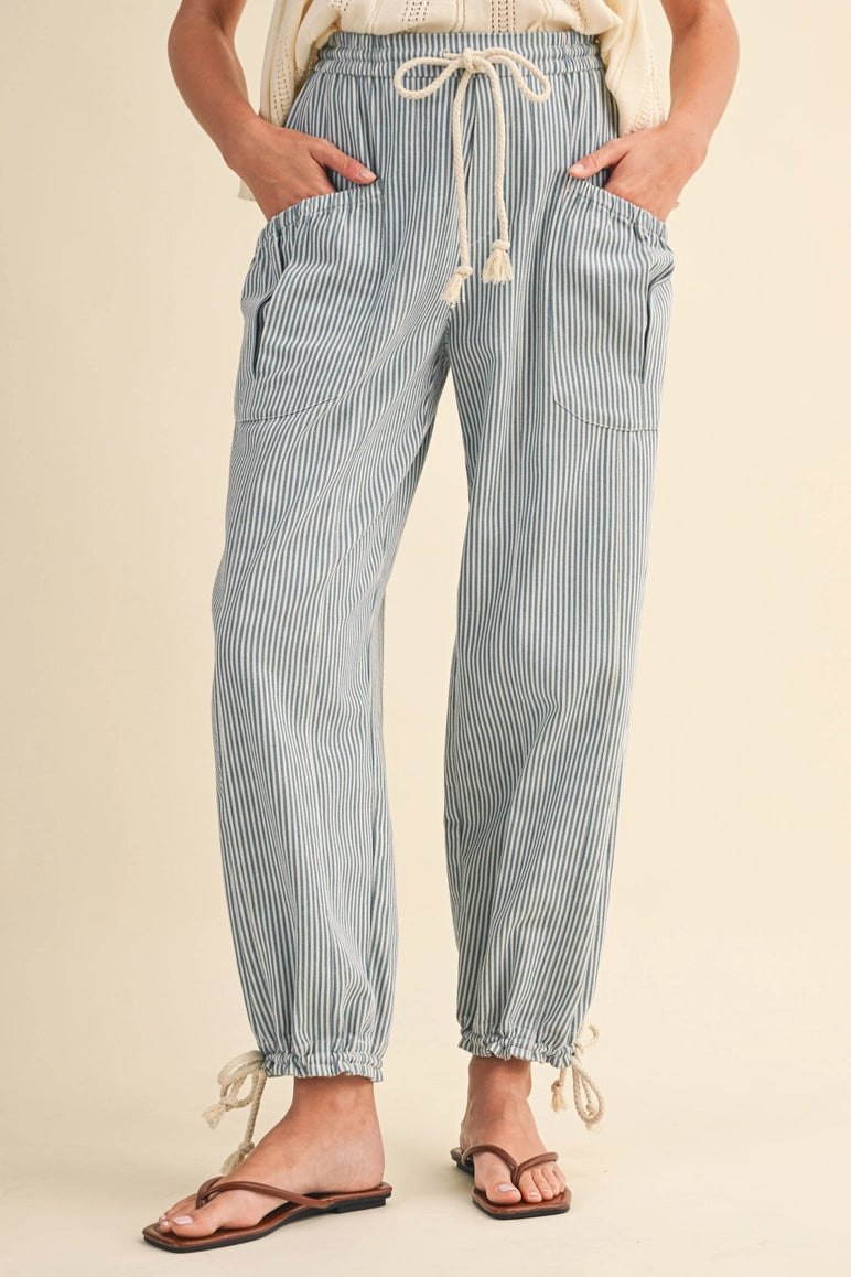 Blue Striped Parachute Pants, alternate view