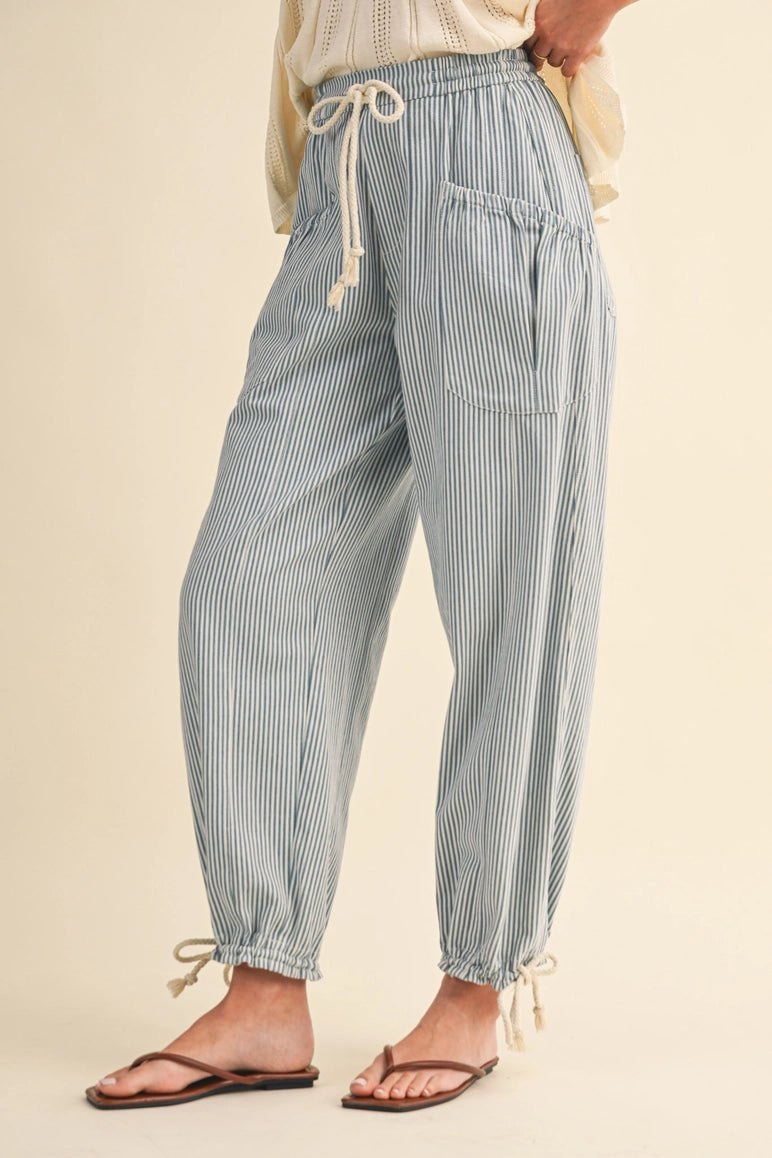 Blue Striped Parachute Pants, thumbnail 3