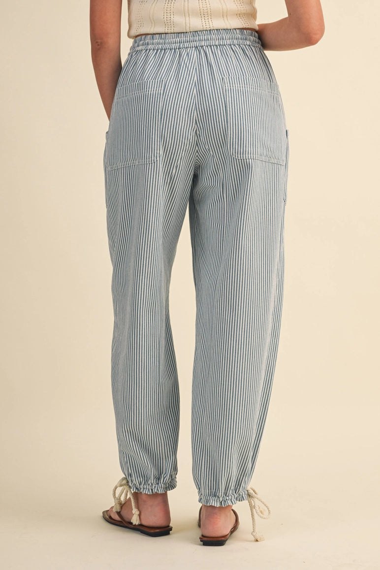 Blue Striped Parachute Pants, thumbnail 4