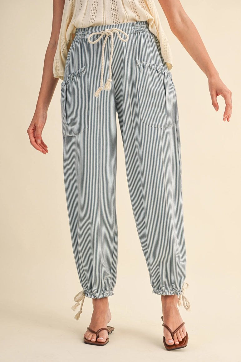 Blue Striped Parachute Pants, thumbnail 6