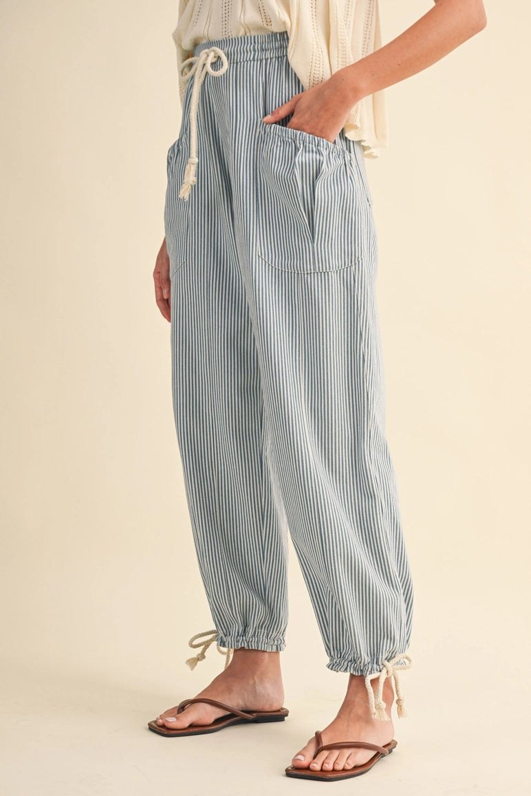 Blue Striped Parachute Pants, thumbnail 8