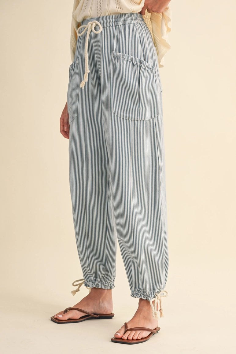 Blue Striped Parachute Pants, thumbnail 9