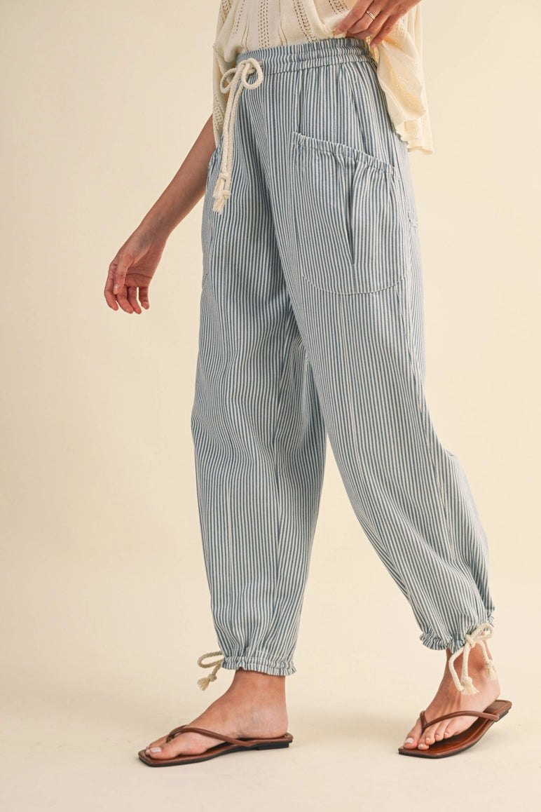 Blue Striped Parachute Pants, thumbnail 10