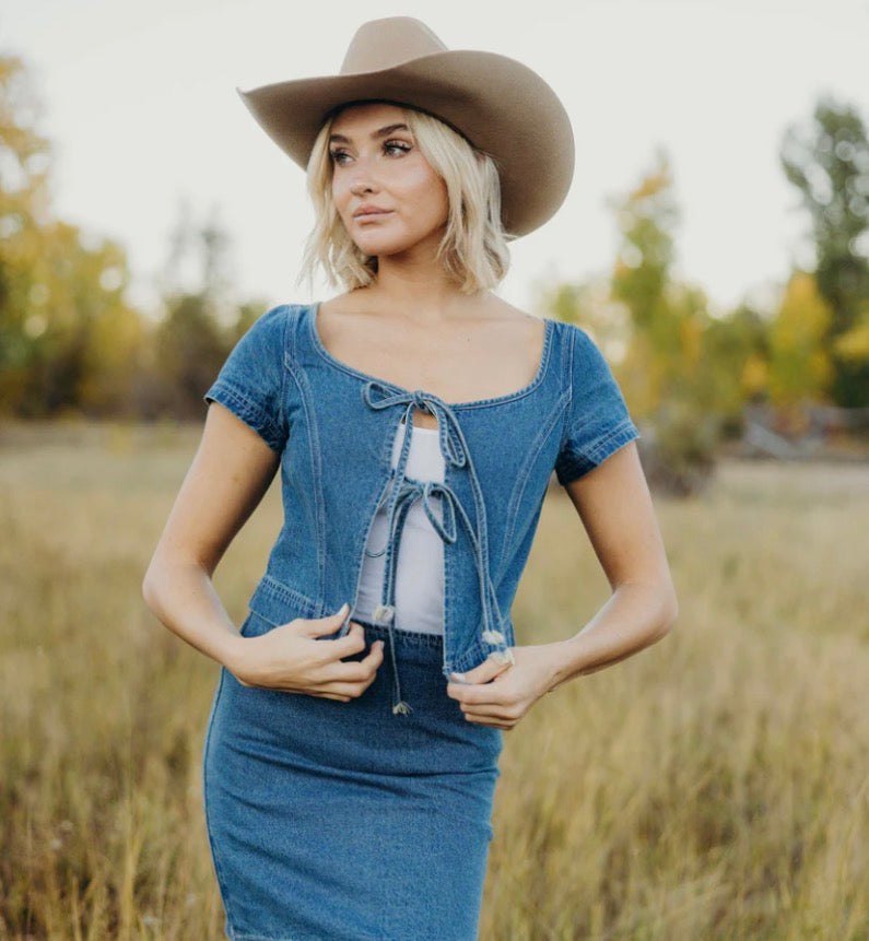 Denim Tie Blouse, alternate view