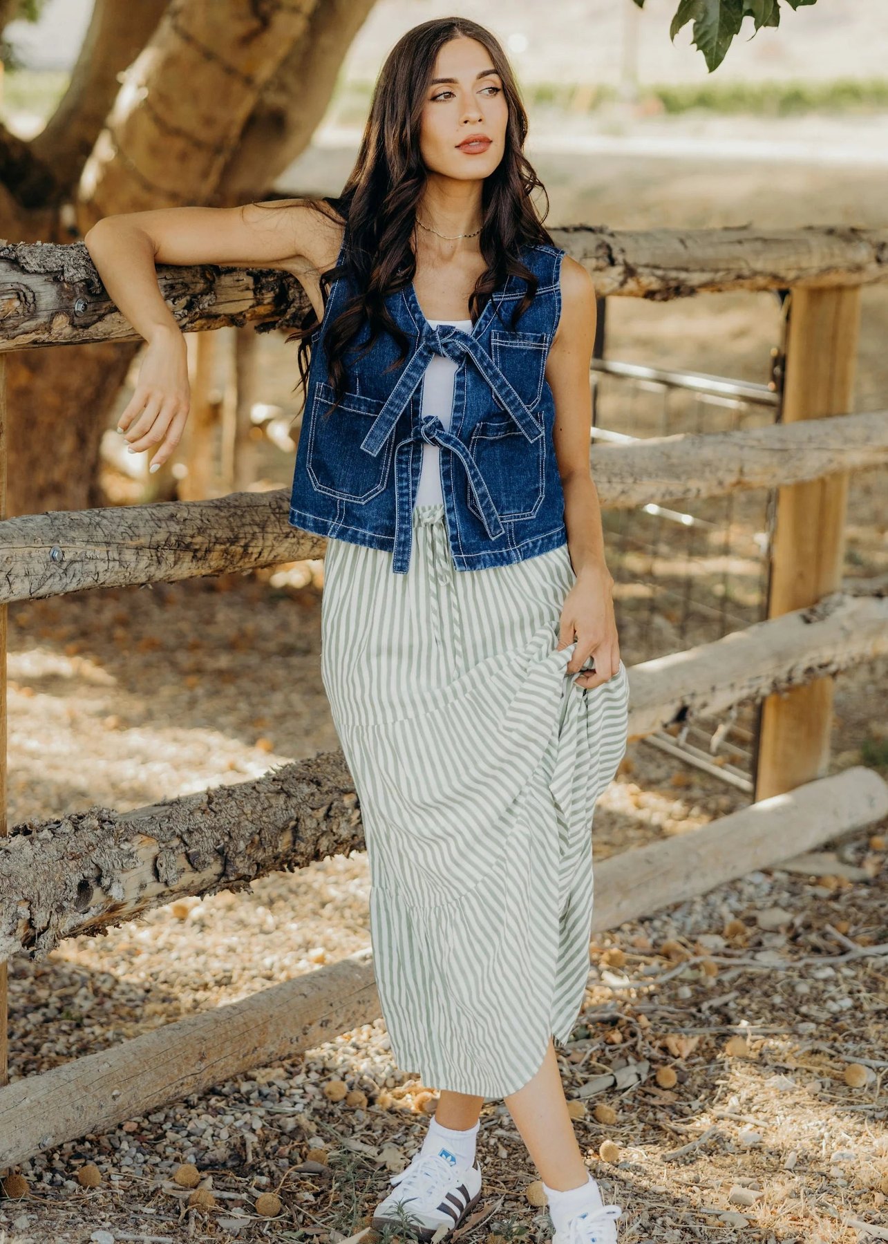 Denim Tie Vest