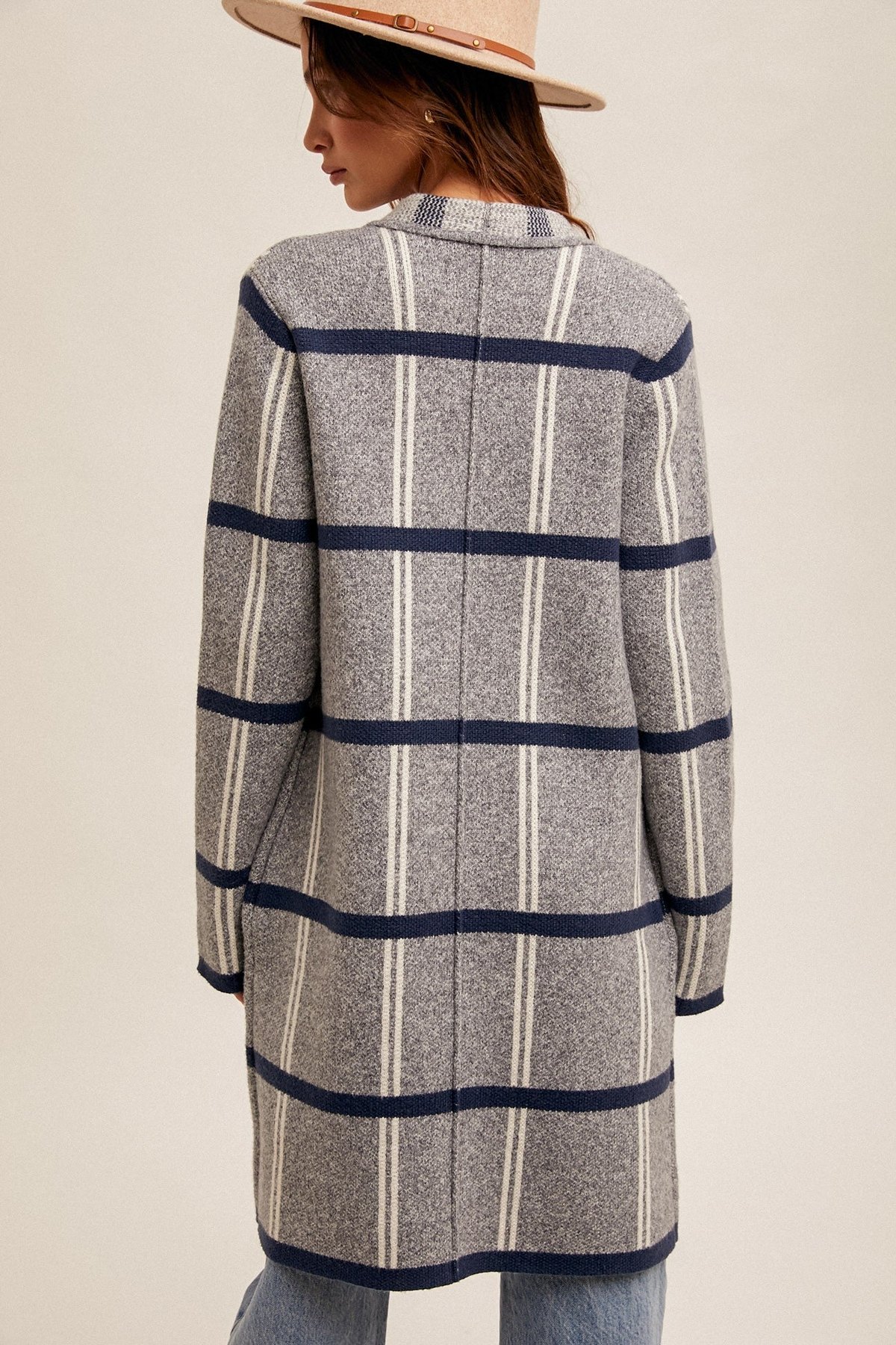 Drape Neck Long Cardigan, thumbnail 4
