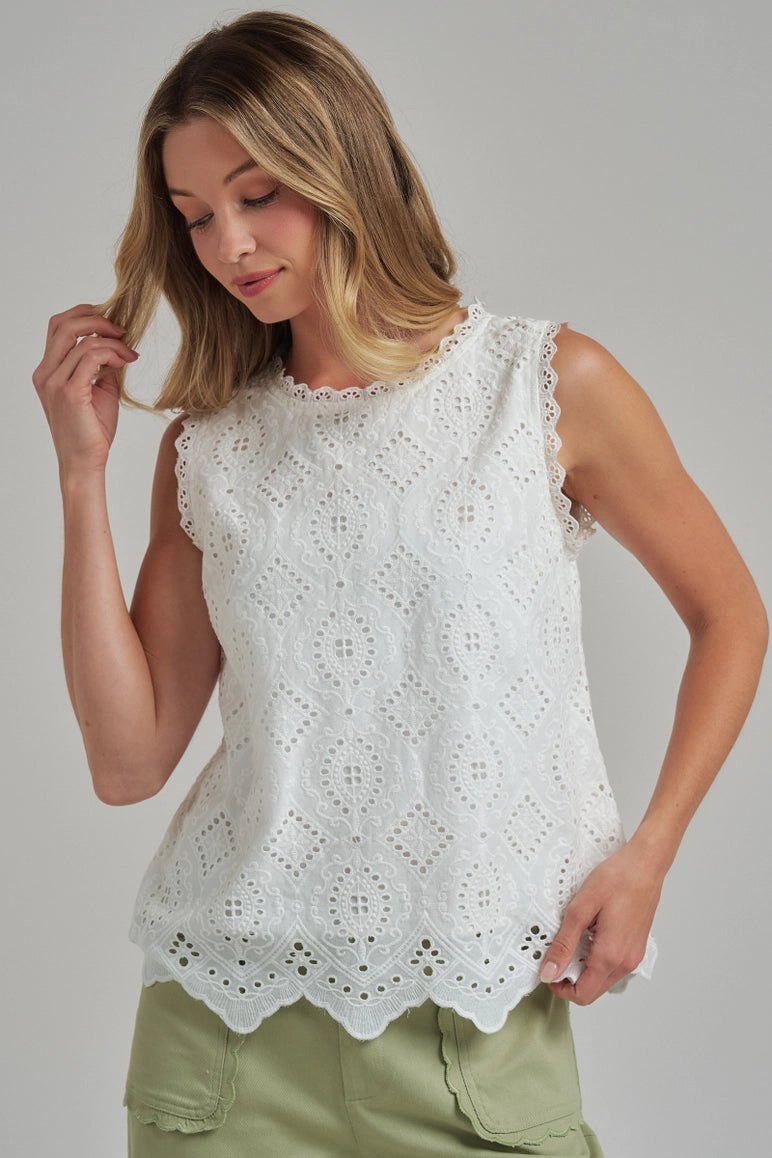 Eyelet Sleeveless Top, alternate view