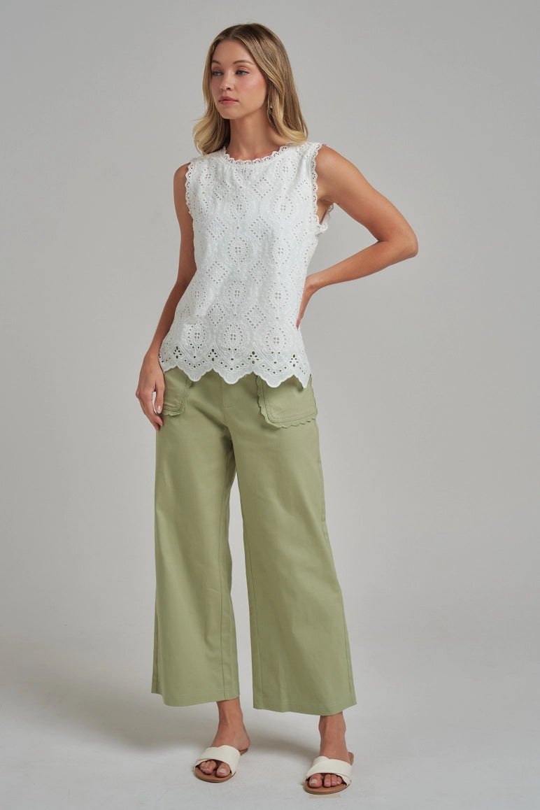 Eyelet Sleeveless Top, thumbnail 7