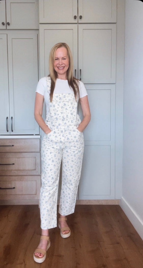 Ecru Floral Overalls, thumbnail 4