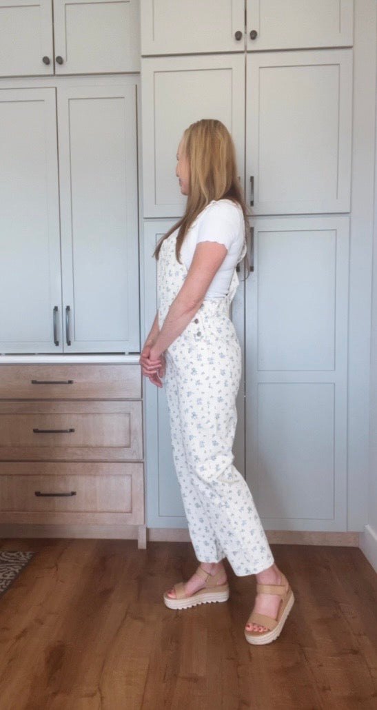 Ecru Floral Overalls, thumbnail 7