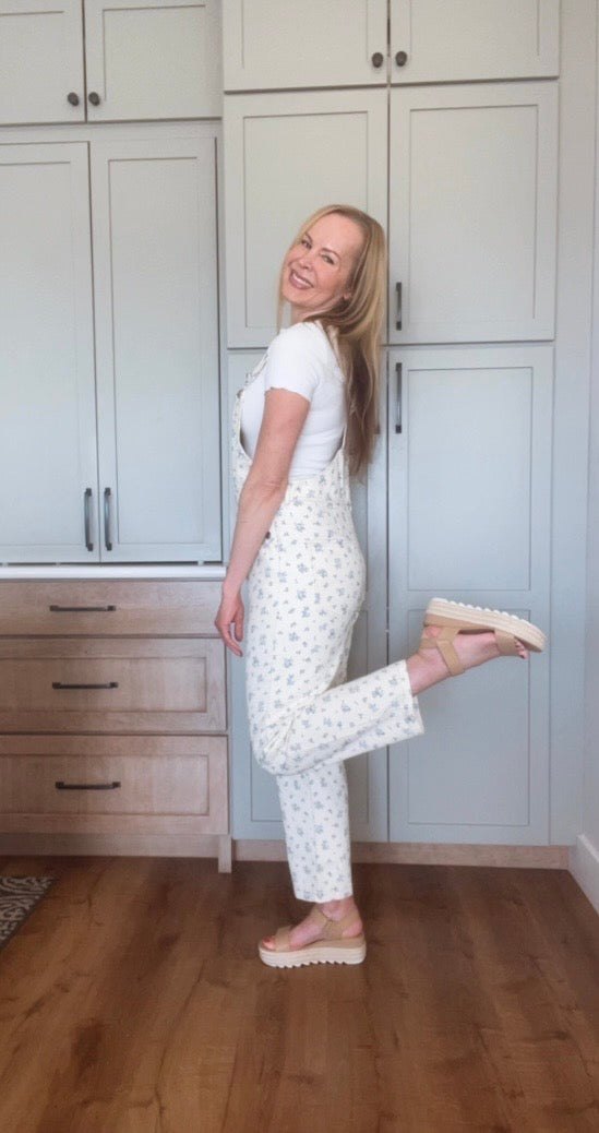 Ecru Floral Overalls, thumbnail 8
