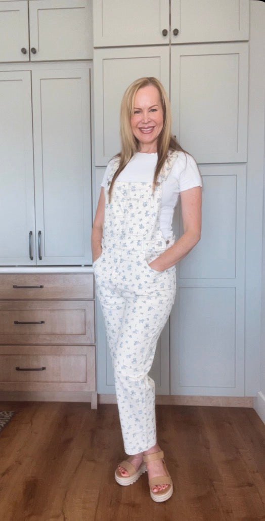 Ecru Floral Overalls, thumbnail 10