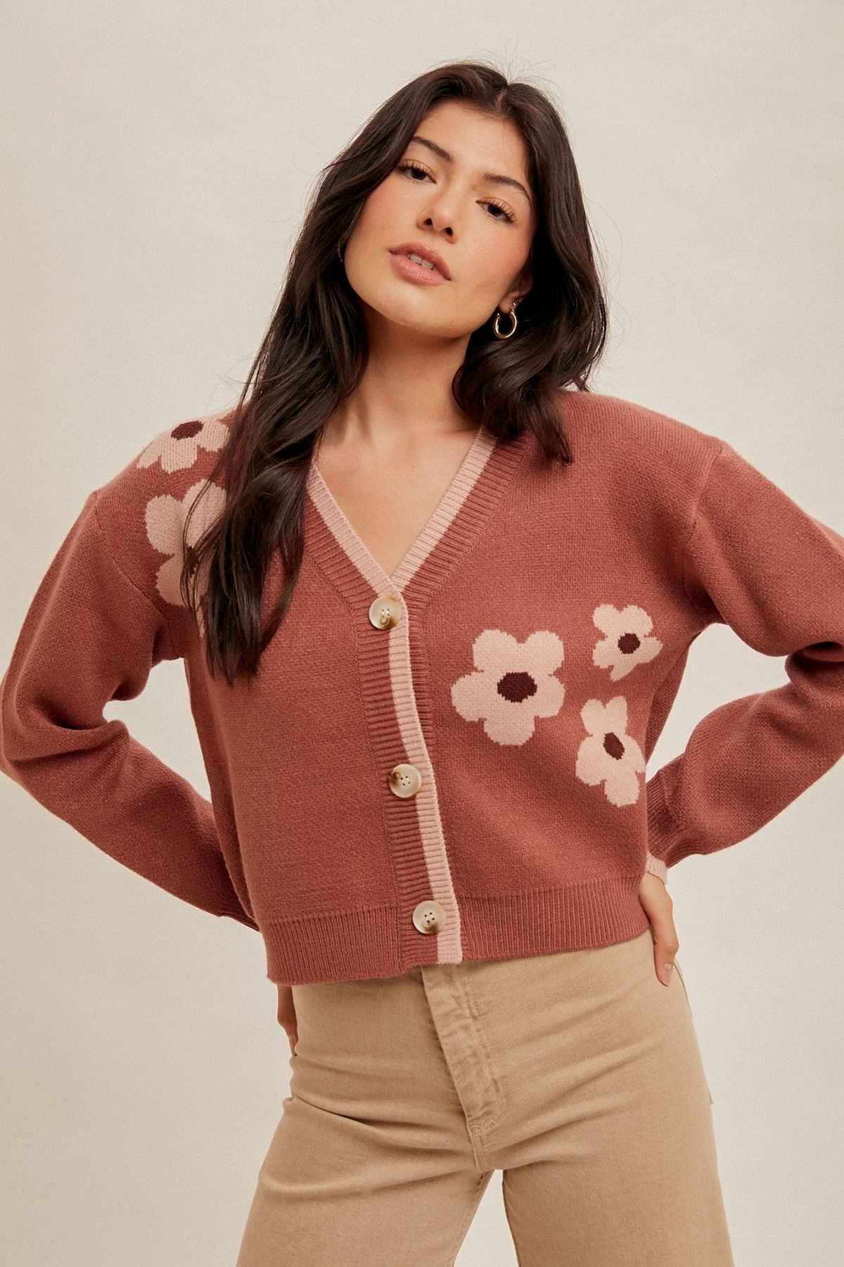 Flower Boxy Cardigan