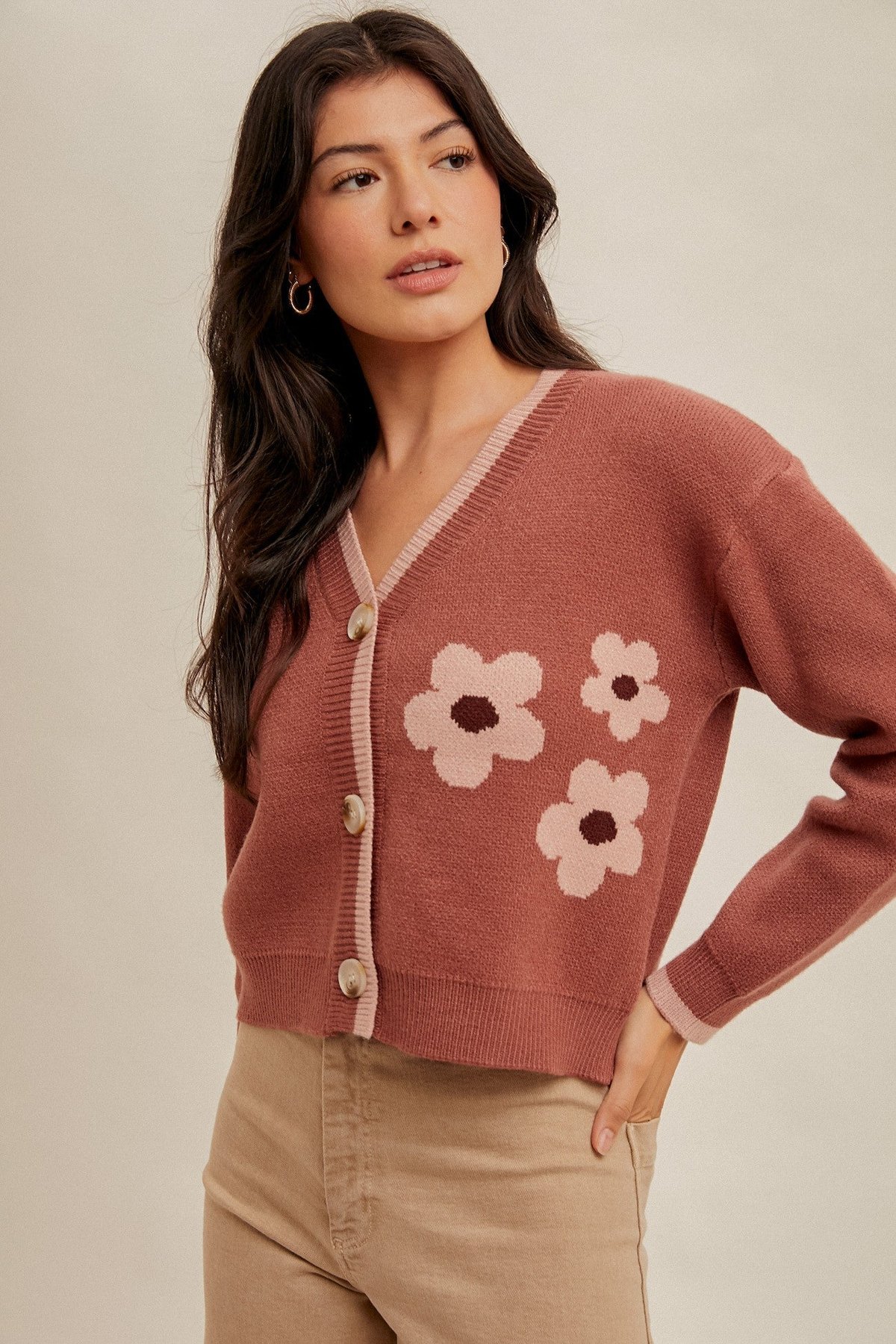 Flower Boxy Cardigan, thumbnail 4