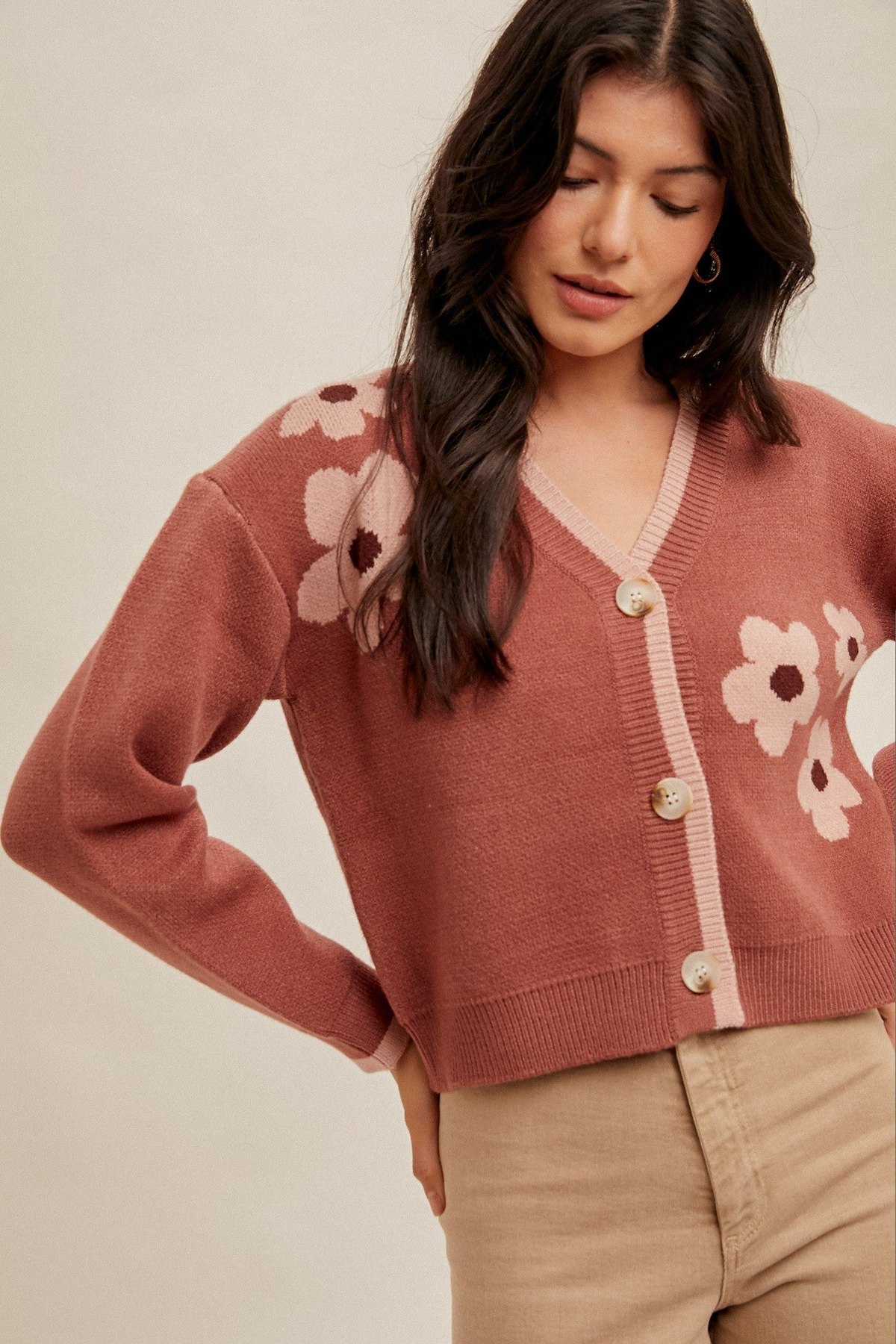 Flower Boxy Cardigan, thumbnail 5