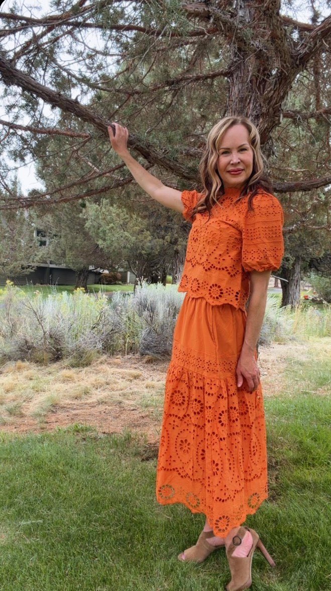 Ginger Eyelet Skirt and Top Set, thumbnail 3