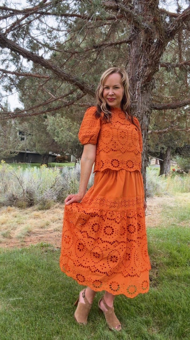 Ginger Eyelet Skirt and Top Set, thumbnail 5