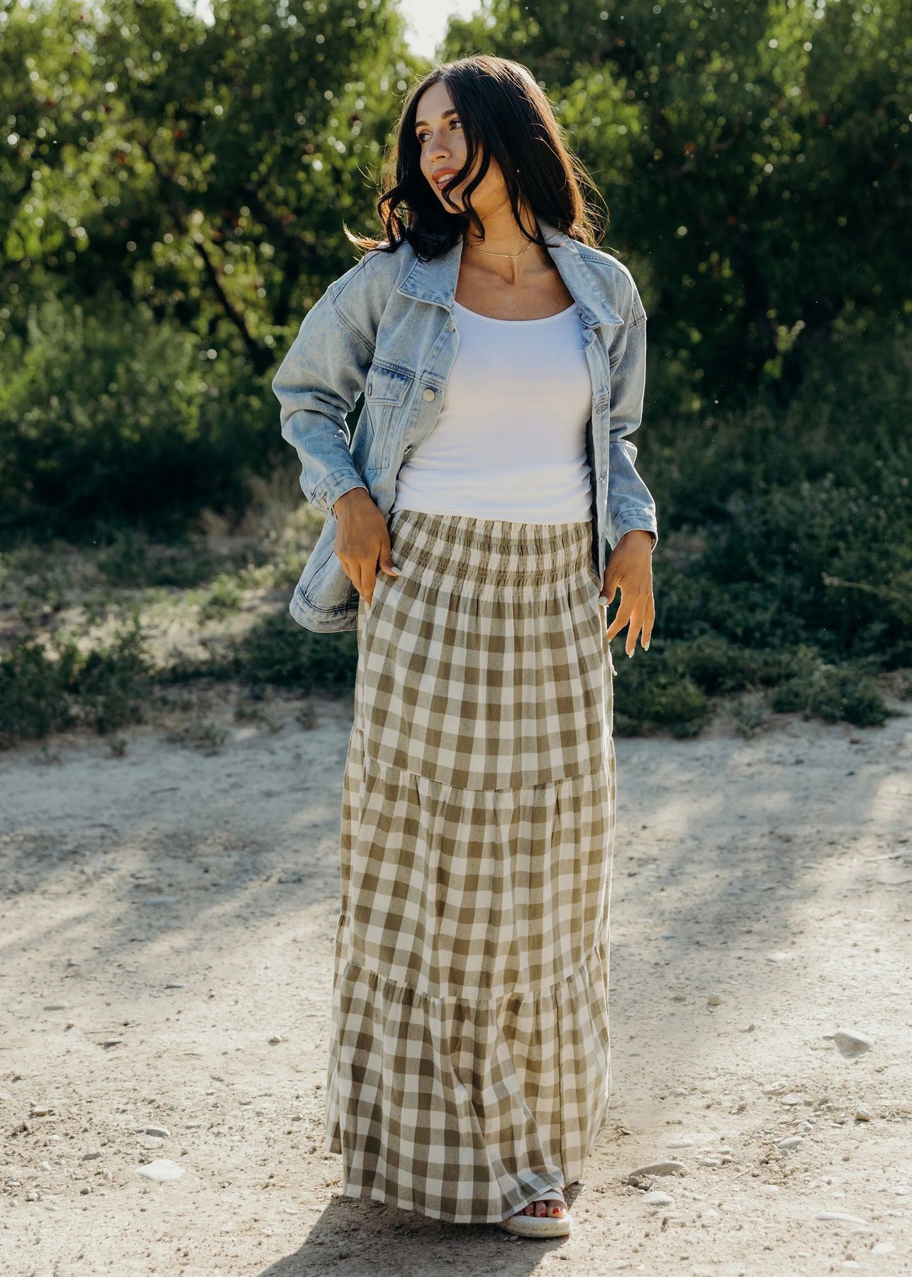 Gingham Maxi Skirt