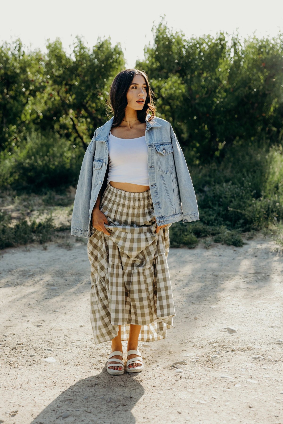 Gingham Maxi Skirt, thumbnail 3