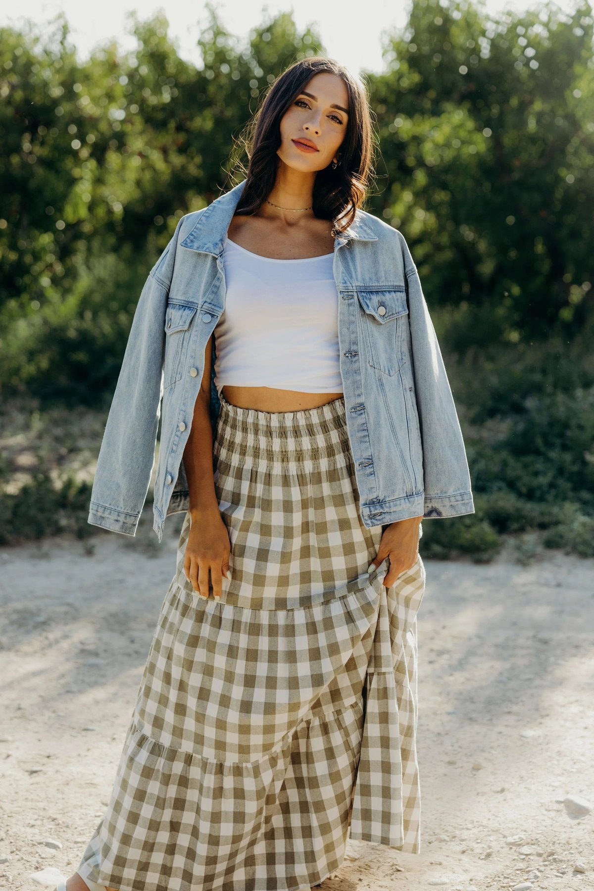 Gingham Maxi Skirt, thumbnail 4