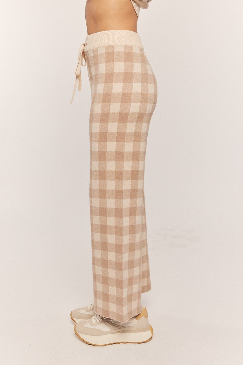 Gingham Knit Sweater & Pant Set, thumbnail 5