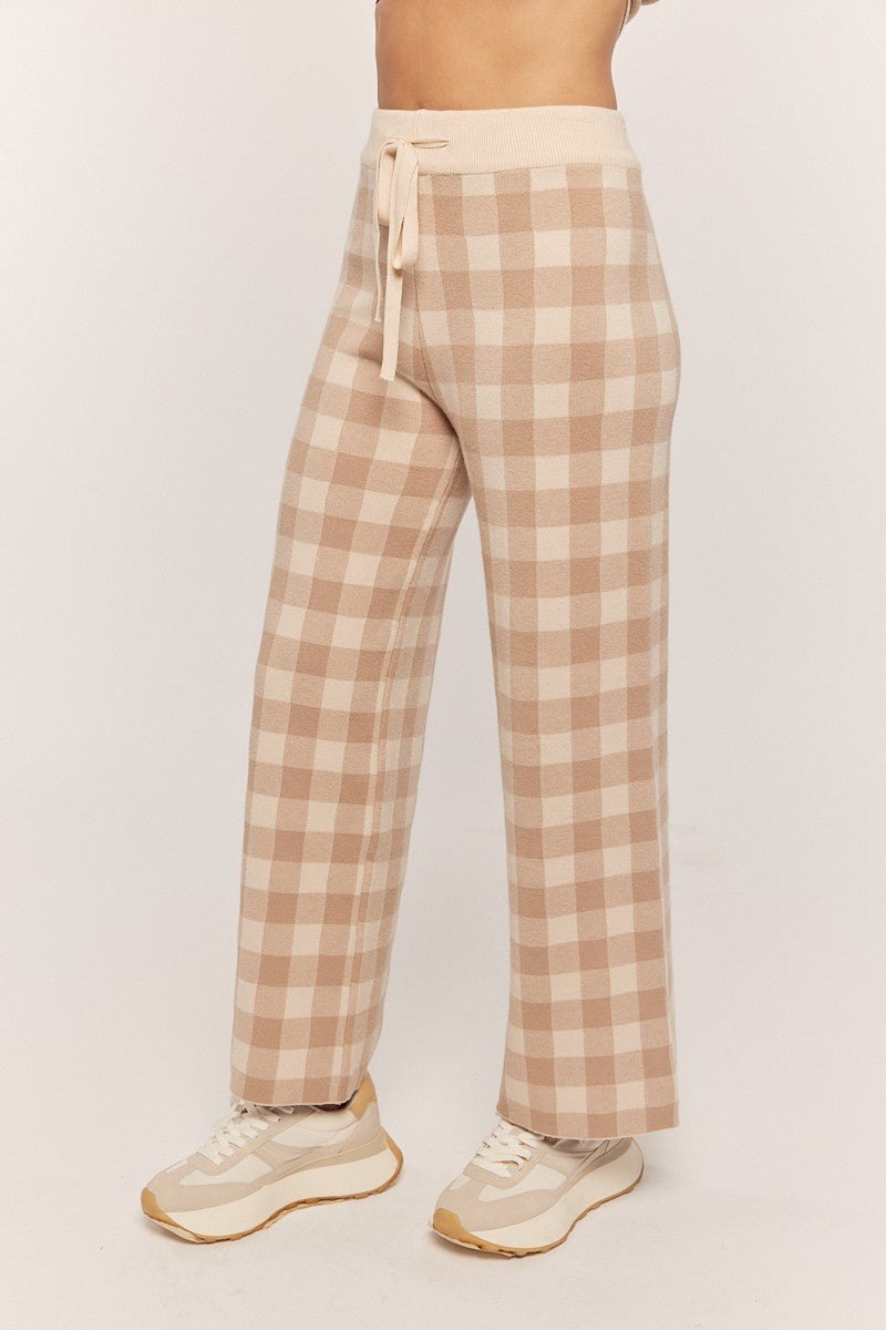 Gingham Knit Sweater & Pant Set, thumbnail 6