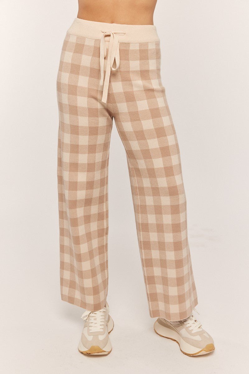 Gingham Knit Sweater & Pant Set, thumbnail 7